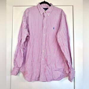 Ralph Lauren Classic Fit Pink Button Down Shirt Size XL 17 1/2